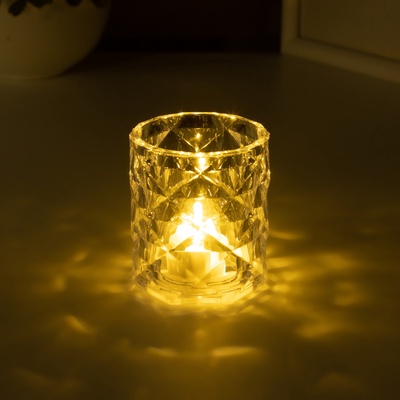 Фигурка световая RISALUX «Хрустальный бокал», LED-ночник, 0.3 Вт, 4.9×4.9×5.5 см
