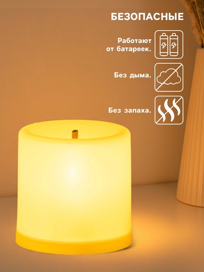 Светодиодная свеча, ночник LED RISALUX «Малая», 0.3 Вт, 4.9×4.9×5.5 см