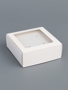 Коробка для бижутерии с PVC окном 8×8×3 см, белый - Фото 1