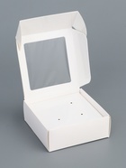 Коробка для бижутерии с PVC окном 8×8×3 см, белый - Фото 2