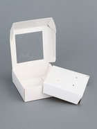 Коробка для бижутерии с PVC окном 8×8×3 см, белый - Фото 3