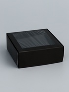 Коробка для бижутерии с PVC окном 8×8×3 см, чёрный - Фото 1