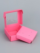 Коробка для бижутерии с PVC окном 8×8×3 см, розовый - Фото 3