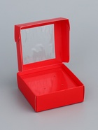 Коробка для бижутерии с PVC окном 8×8×3 см, красный - Фото 2
