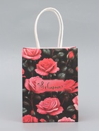 Пакет подарочный крафт «С 8 Марта!» 12×6×16 см - Фото 2