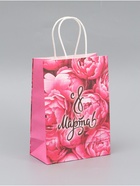 Пакет подарочный крафтовый «8 марта!» 15×8×21 см - Фото 1