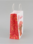 Пакет подарочный крафт «С 8 Марта!», 21×11×27 см - Фото 3