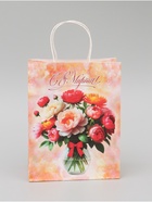 Пакет подарочный крафт «С 8 Марта!» 21×11×27 См - Фото 2