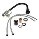 УЦЕНКА Смеситель для кухни ZEIN Z3425, силикон.излив, картридж 35 мм, нерж.сталь, черный/сатин - Фото 8