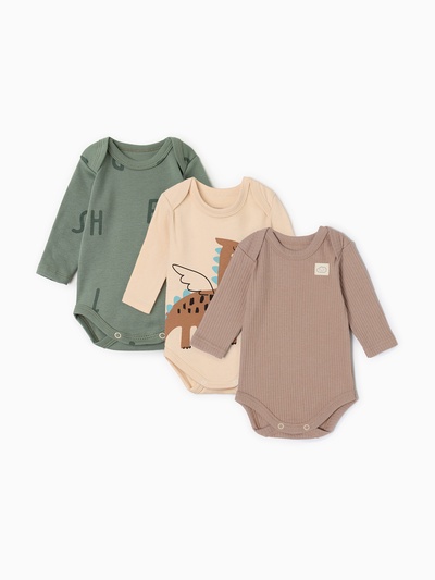 Боди детское «Крошка Я», 3 шт., рост 68-74 см