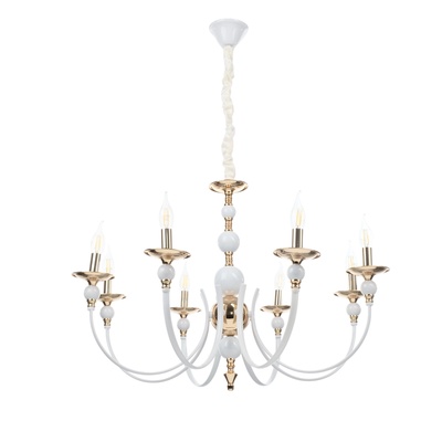 Люстра BayerLux «Венеция», 8хЕ14, 40 Вт, бело-золотой, 87×87×97 см