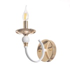 Бра «Венеция» 1хЕ14 40 Вт бело-золотой 11×20×18 см - Фото 1