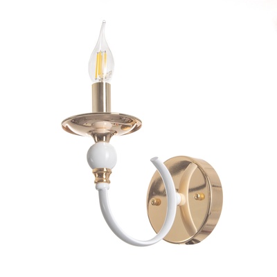 Бра «Венеция» 1хЕ14 40 Вт бело-золотой 11×20×18 см