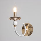 Бра «Венеция» 1хЕ14 40 Вт бело-золотой 11×20×18 см - Фото 2