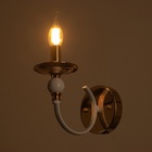 Бра «Венеция» 1хЕ14 40 Вт бело-золотой 11×20×18 см - Фото 3