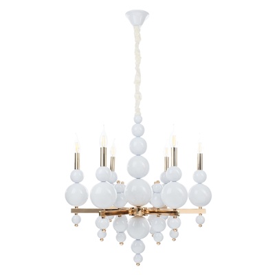 Люстра «Сиена» 6хЕ14 40 Вт бело-золотой 60×60×117 см