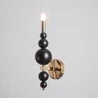 Бра "Сиена" 1хЕ14 40Вт черно-золотой 12х17х40 см - фото 31426523