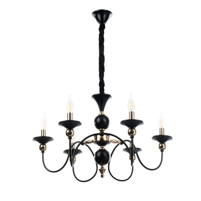 Люстра «Милано» 6хЕ14 40 Вт черно-золотой 68×68×79 см