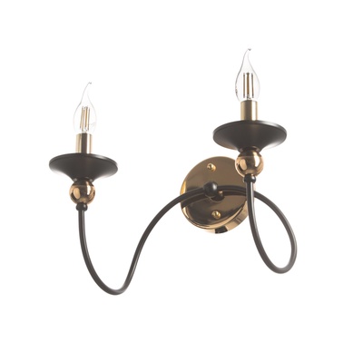 Бра «Милано» 2хЕ14 40 Вт черно-золотой 36×26×24 см