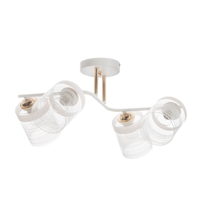 Люстра потолочная BayerLux «Андо», 4хЕ27, 40 Вт, бело-золотой, 50×39×26 см