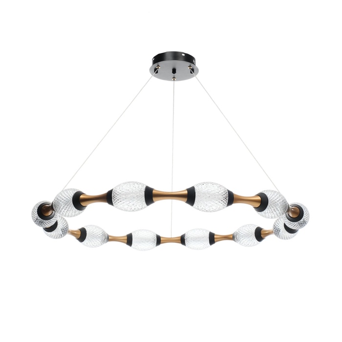 Светильник с ПДУ «Асини» 12хLED =90 Вт черно-золотой 88×88×10-110 см