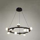 Светильник с ПДУ «Рикардо» 12хLED 40 Вт черно-золотой 75×75×16-116 см - фото 4727152