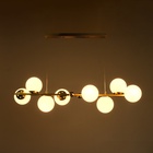 Люстра потолочная BayerLux «Бамбл», 8хЕ27, латунь, 102×21×27 см - фото 32500077