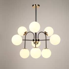 Люстра «Пунто» 9хЕ27 черно-золотой 76×76×78 см