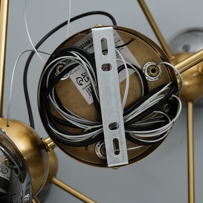 Люстра «Молекула» 12хЕ27 латунь 80×80×65-115 см