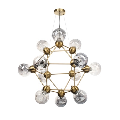 Люстра «Молекула» 12хЕ27 латунь 80×80×65-115 см