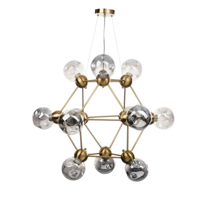 Люстра «Молекула» 12хЕ27 латунь 80×80×65-115 см