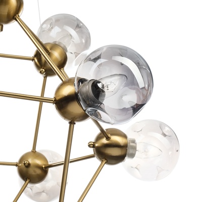 Люстра «Молекула» 12хЕ27 латунь 80×80×65-115 см