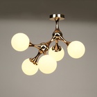 Люстра «Молекула» 5хЕ27 золото 60×55×52 см - фото 32500086