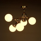 Люстра «Молекула» 5хЕ27 золото 60×55×52 см - фото 32500087