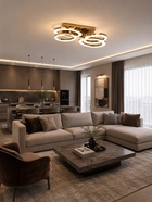 Люстра с пультом BayerLux «Монса», 4х LED, 190 Вт, 3000-6000К, золотистая, 83×56×15 см 10386072