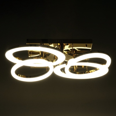 Люстра с пультом BayerLux «Монса», 4х LED, 190 Вт, 3000-6000К, золотистая, 83×56×15 см