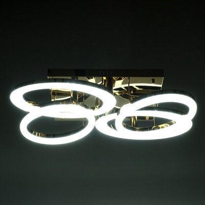 Люстра с пультом BayerLux «Монса», 4х LED, 190 Вт, 3000-6000К, золотистая, 83×56×15 см