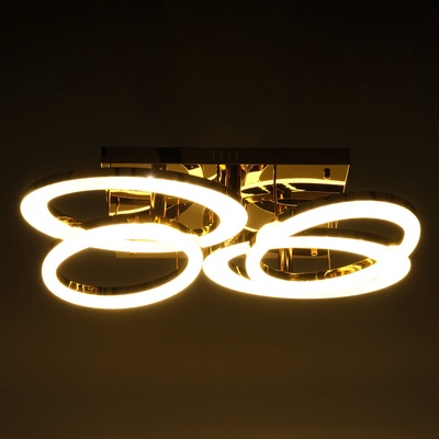 Люстра с пультом BayerLux «Монса», 4х LED, 190 Вт, 3000-6000К, золотистая, 83×56×15 см
