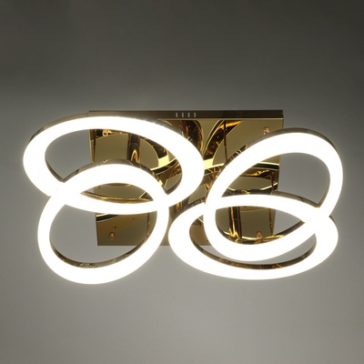 Люстра с пультом BayerLux «Монса», 4х LED, 190 Вт, 3000-6000К, золотистая, 83×56×15 см