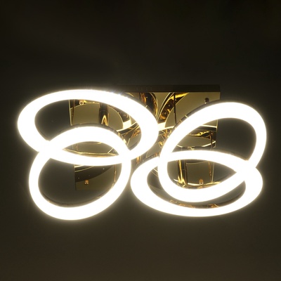 Люстра с пультом BayerLux «Монса», 4х LED, 190 Вт, 3000-6000К, золотистая, 83×56×15 см