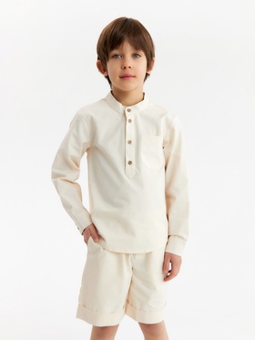 Костюм для мальчика (Рубашка и бермуды) MINAKU, цвет экрю, рост 104 см