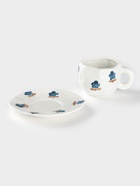 Чайная пара Доляна «Гвоздика», чашка 320 мл, блюдце d=16 см, ручная роспись, керамика, белая - Фото 4