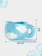 Чайная пара Доляна «Облако», 320 мл, блюдце d=16 см, ручная роспись, керамика, голубая - Фото 2