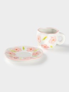 Чайная пара Доляна «Дивный сад», чашка 330 мл, блюдце d=16 см, ручная роспись, керамика, белая - Фото 4