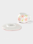 Чайная пара Доляна «Дивный сад», чашка 330 мл, блюдце d=16 см, ручная роспись, керамика, белая - Фото 5