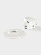 Чайная пара Доляна «Ласточки», чашка 320 мл, блюдце d=16 см, ручная роспись, керамика, белая - Фото 5