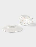 Чайная пара Доляна «Цветочное утро», чашка 320 мл, блюдце d=16 см, ручная роспись, керамика, белая - Фото 5