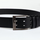 Ремень муж 07-01-02-02, 4*0,3*115 см, винт, 2 прокола, пряжка металл, черный - фото 31492378