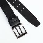 Ремень муж 07-01-02-02, 4*0,3*115 см, винт, 2 прокола, пряжка металл, черный - фото 31492379