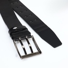 Ремень муж 07-01-02-02, 4*0,3*115 см, винт, 2 прокола, пряжка металл, черный - фото 31492380